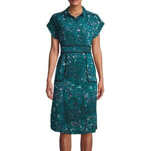 Monteau Los Angeles - Teal Print Dress- Size Small